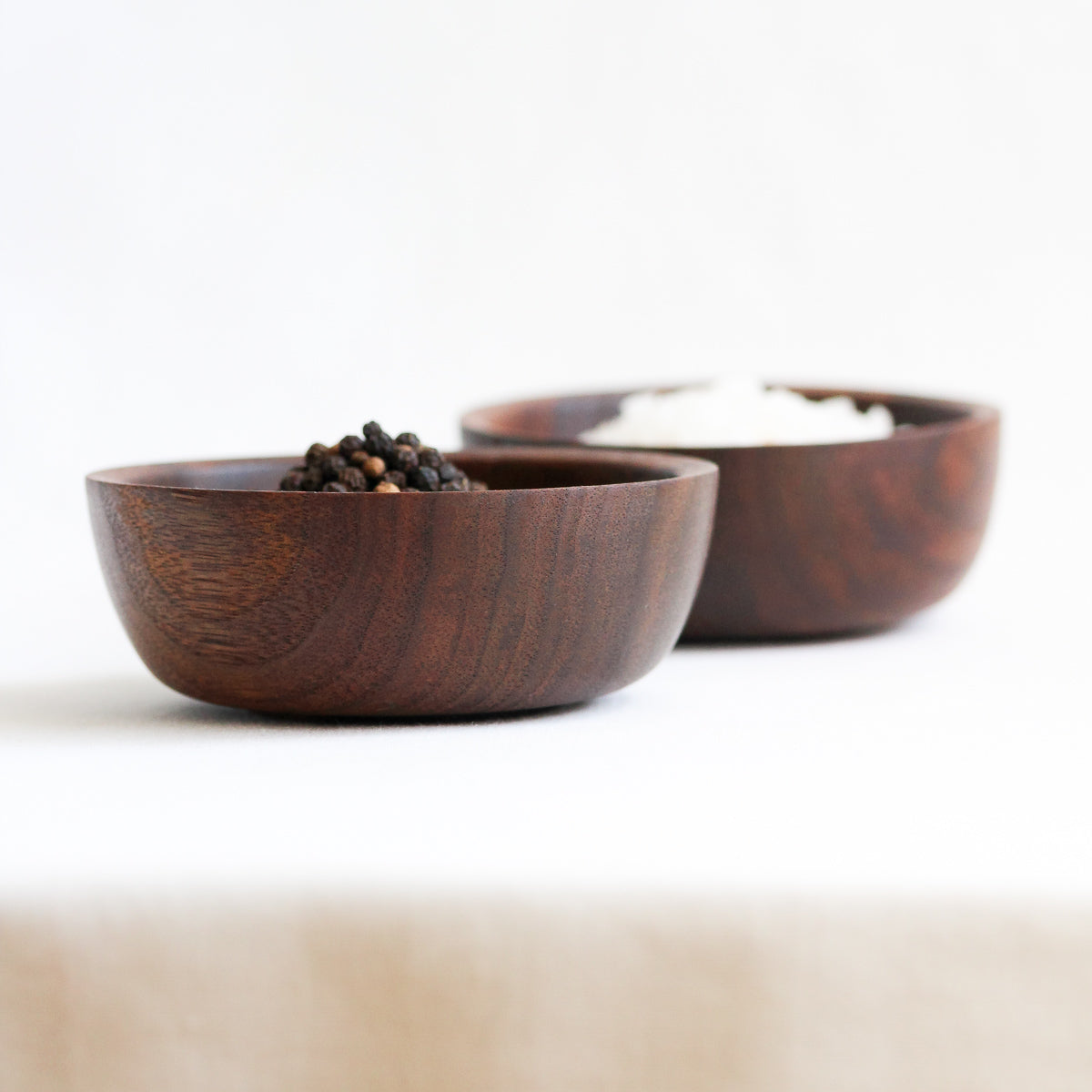 Set of Walnut Spice Bowls