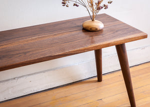 Modern Walnut Coffee Table with Hand-Turned Legs