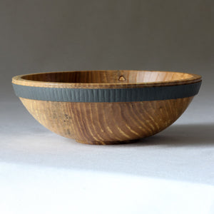 Small Olive Ash Bowl with Textured Colored Band