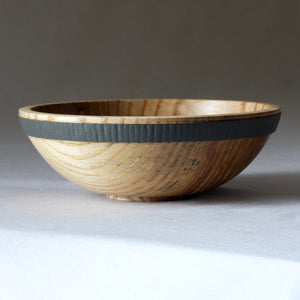 Small Olive Ash Bowl with Textured Colored Band