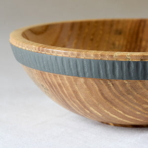 Small Olive Ash Bowl with Textured Colored Band