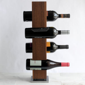 Custom Tabletop Wine Rack from Solid Black Walnut Wood