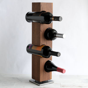 Custom Tabletop Wine Rack from Solid Black Walnut Wood