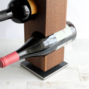 Custom Tabletop Wine Rack from Solid Black Walnut Wood