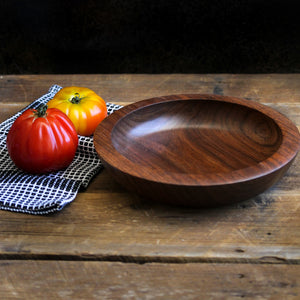 Black Walnut Fruit Bowl with Undercut Rim