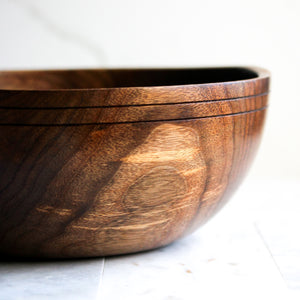 Black Walnut Dough Bowl with Grooved Rim