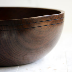 Black Walnut Dough Bowl with Grooved Rim