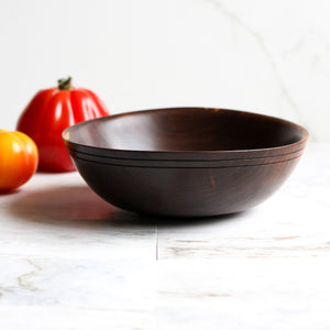 Small Walnut Bowl, Handturned, Grooved Rim