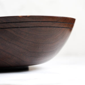 Small Walnut Bowl, Handturned, Grooved Rim