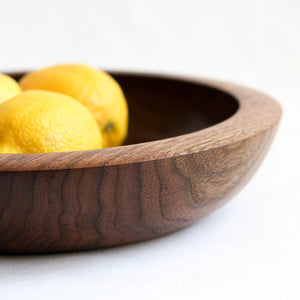 Black Walnut Fruit Bowl with Undercut Rim