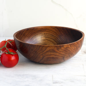 Medium Walnut Dough Bowl, Handturned