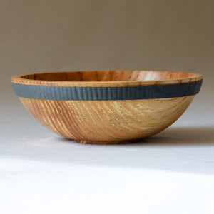 Small Olive Ash Bowl with Textured Colored Band