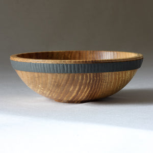 Small Olive Ash Bowl with Textured Colored Band