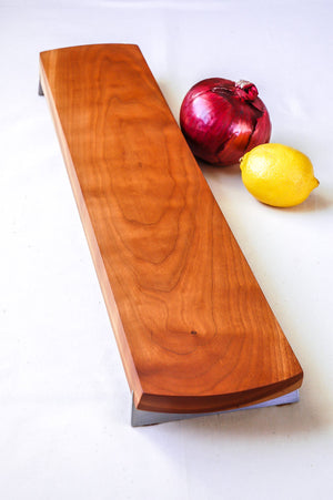 Cherry Baguette/Appetizer Board w/ Stainless Steel Feet