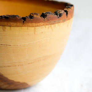 Natural Edged Ash Bowl, with Spalting and Other Figuring