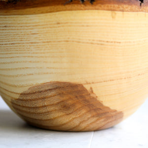 Natural Edged Ash Bowl, with Spalting and Other Figuring