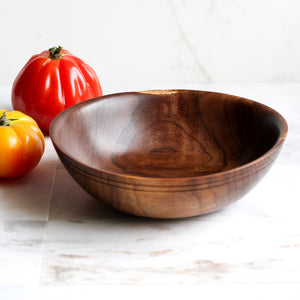 Small Walnut Bowl, Handturned, Grooved Rim