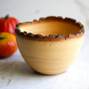 Natural Edged Ash Bowl, with Spalting and Other Figuring