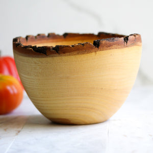 Natural Edged Ash Bowl, with Spalting and Other Figuring