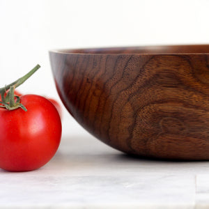 Medium Walnut Dough Bowl, Handturned