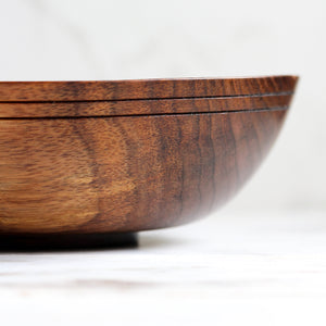 Small Walnut Bowl, Handturned, Grooved Rim