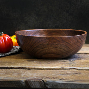 Medium Walnut Dough Bowl, Handturned