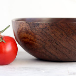 Medium Walnut Dough Bowl, Handturned