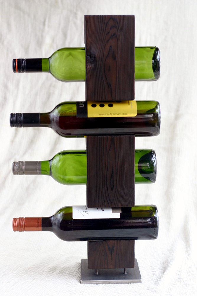 Custom Shou-Sugi-Ban (Charred Cedar) Wine Rack