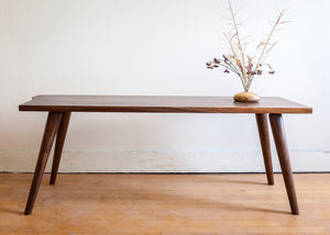 Modern Walnut Coffee Table with Hand-Turned Legs