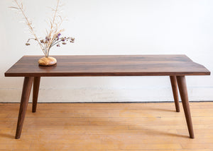 Modern Walnut Coffee Table with Hand-Turned Legs