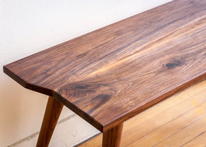 Modern Walnut Coffee Table with Hand-Turned Legs