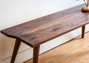 Modern Walnut Coffee Table with Hand-Turned Legs