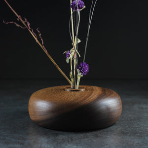 Walnut Ikebana Bud Vase