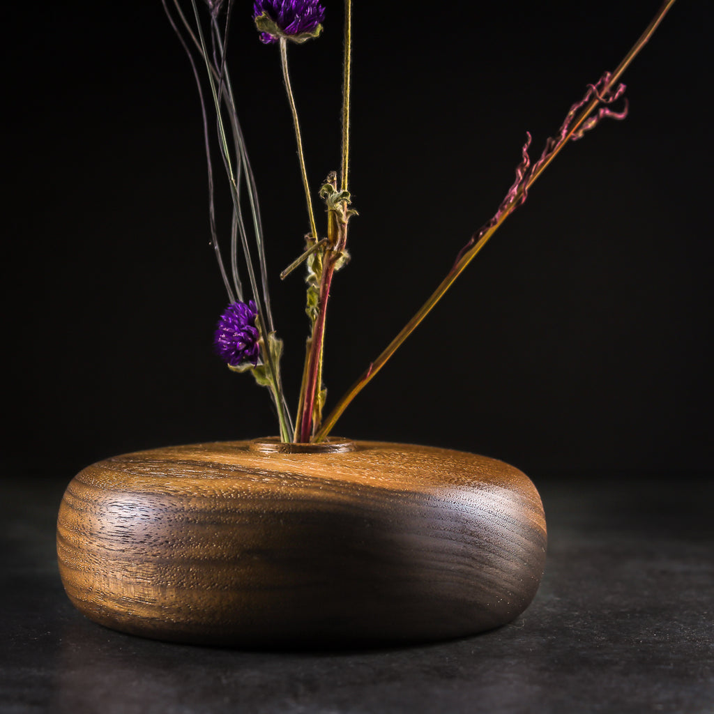 Walnut Ikebana Bud Vase